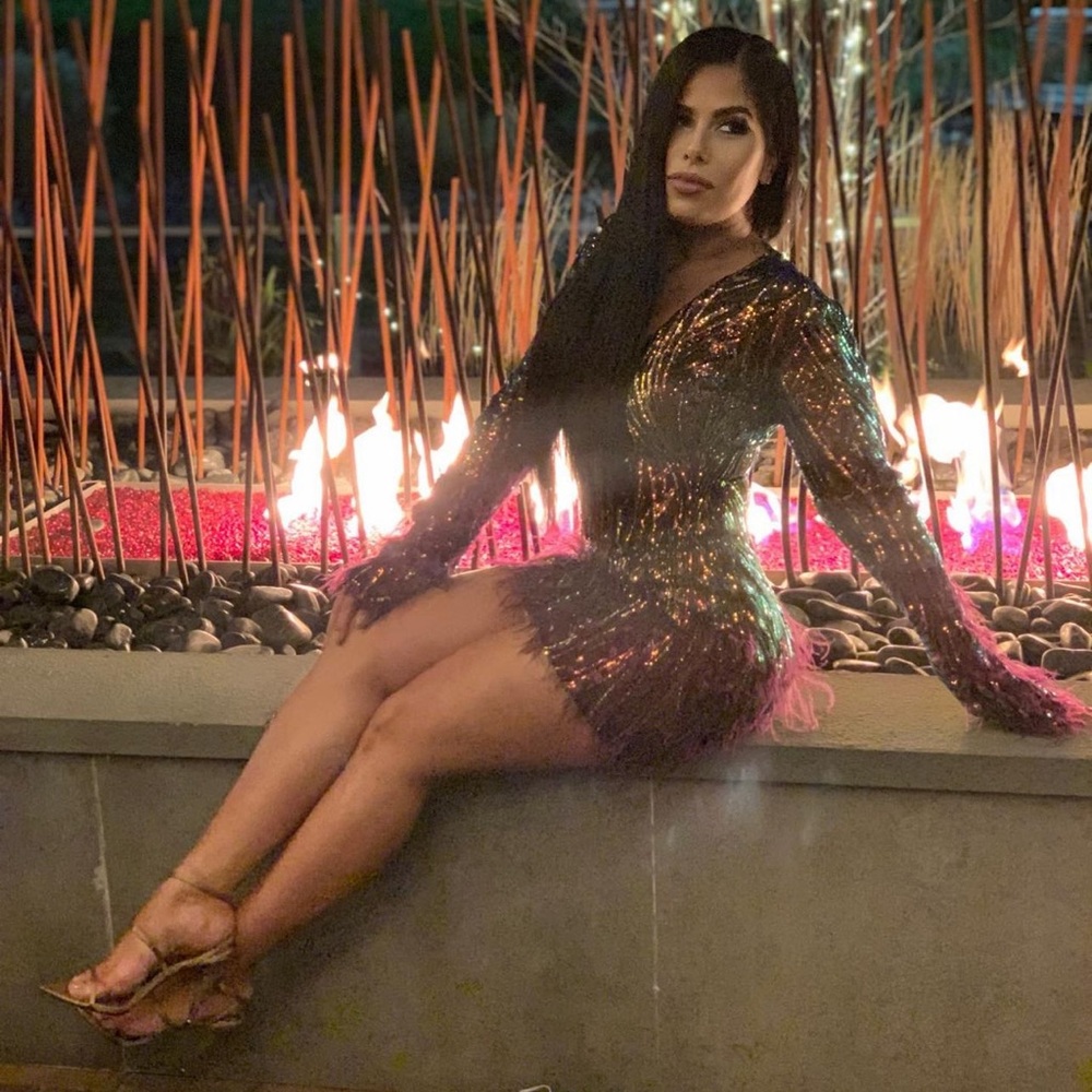 Sequence and Feather custom made dress